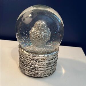 Owl Silver Glitter Snow Globe
